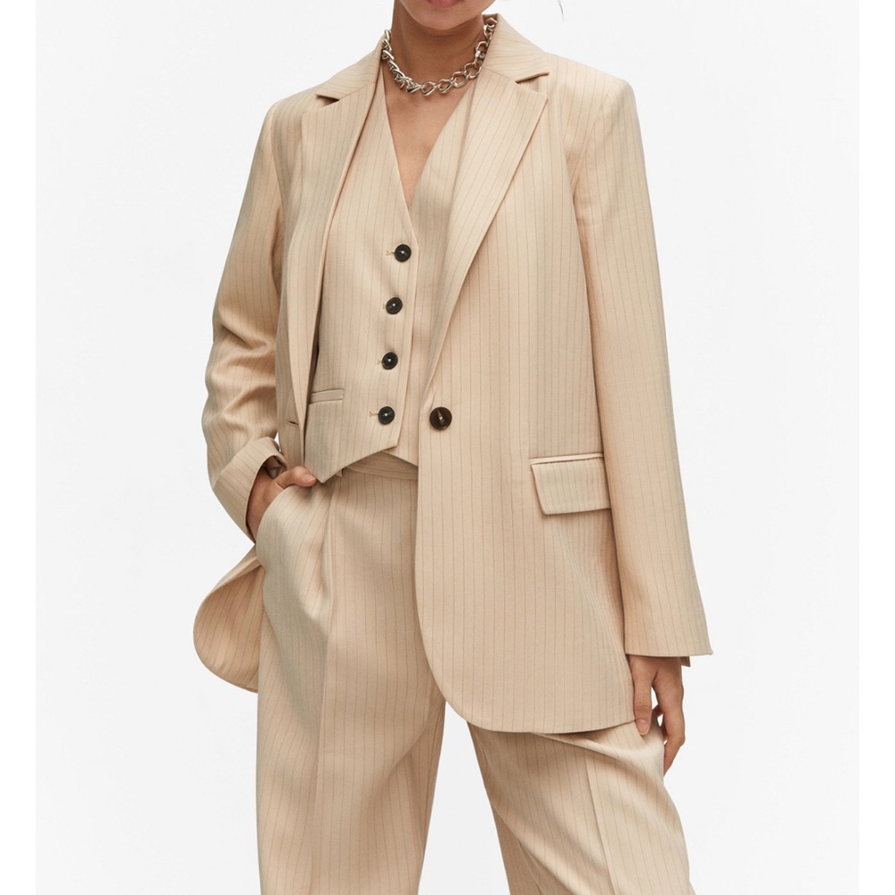 Mango Women's Pinstripe Suit Blazer